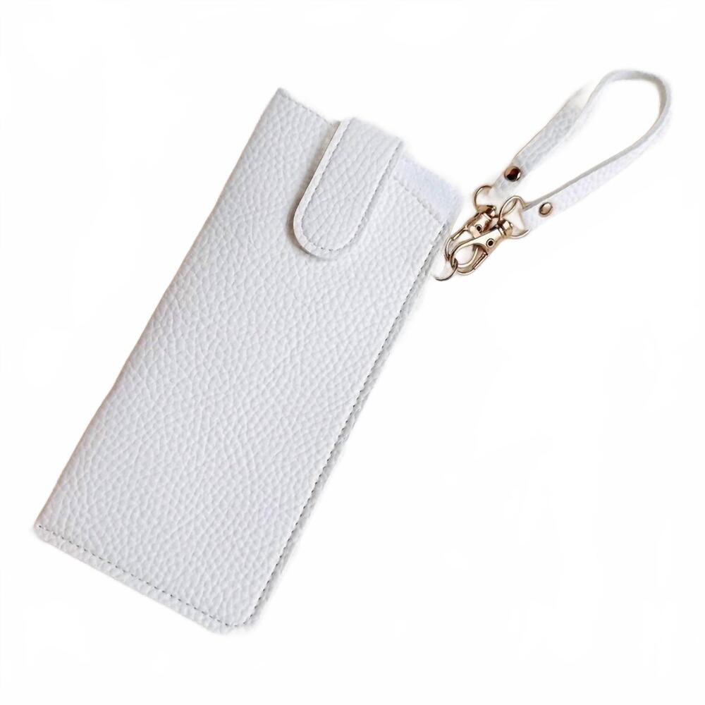 NEW ELLISON+YOUNG women's button-up eyeglass case bag charm in cream
